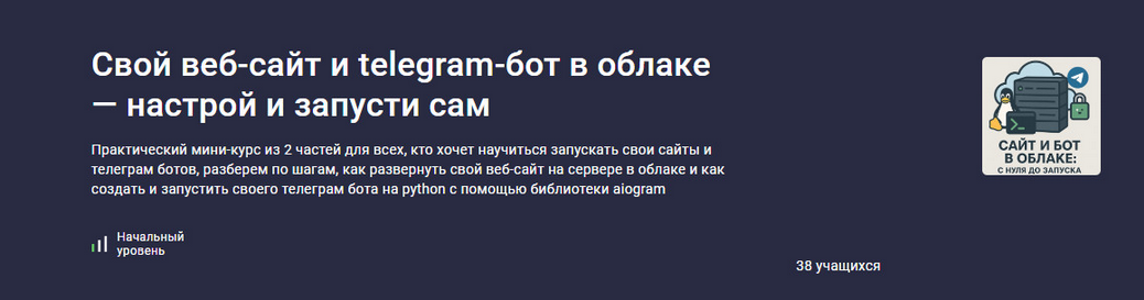 [Ринат Минязев] Свой веб-сайт и telegram-бот в облаке — настрой и запусти сам (2025)